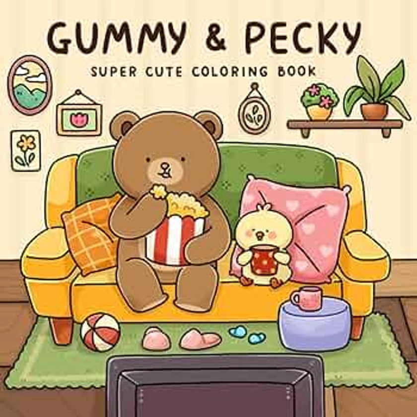 Gummy & Pecky: Super Cute Coloring Book for Adults and Teens about Besties and Their Heartwarming Adventures