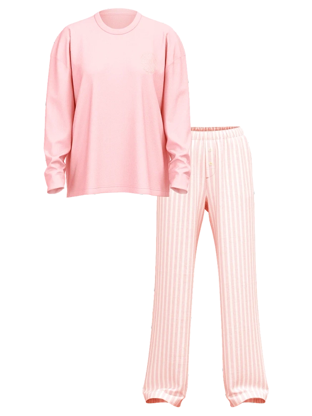 Buy Flannel Long-Sleeve Tee-Jama Set - Order Pajamas Sets online 1125340500 - Victoria's Secret