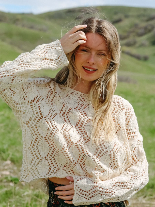 Blythe Cropped Summer Sweater - Cream