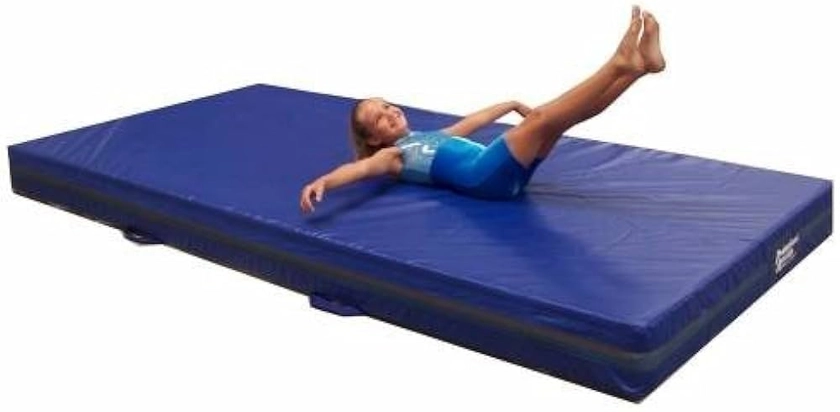 Team Sports Gymnastics 4" Skill Throw Landing Mats 4'x8', Blue Vinyl and 1.8 Density Poly-Foam