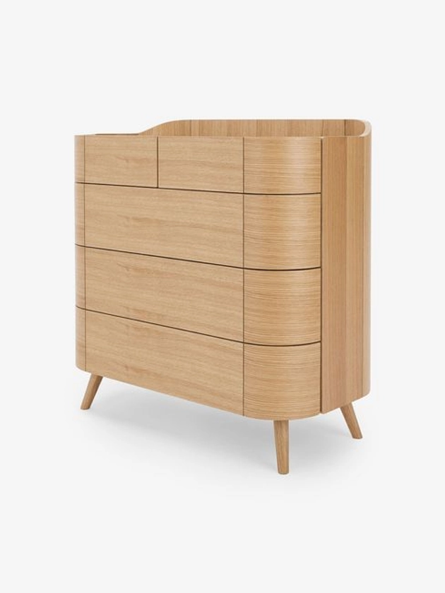 Buy Odie 5 Drawer Chest of Drawers in Oak from the Made online shop