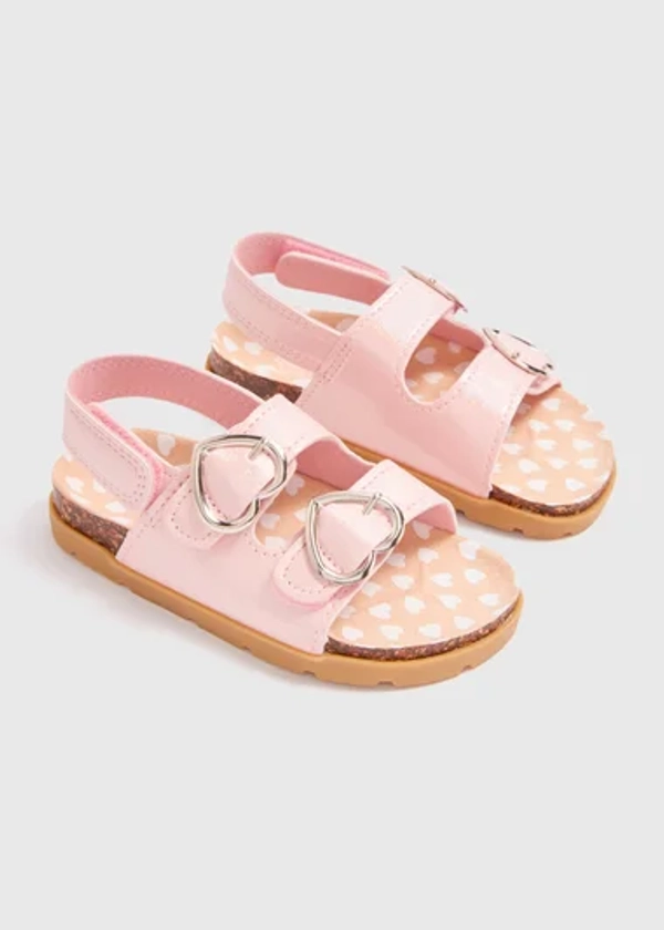 Girls Pink Foot Bed Sandals (Younger 4-12) - Matalan