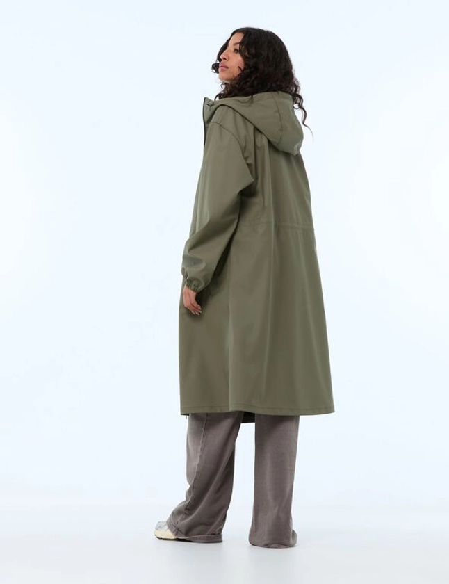 Manteau long imperméable kaki