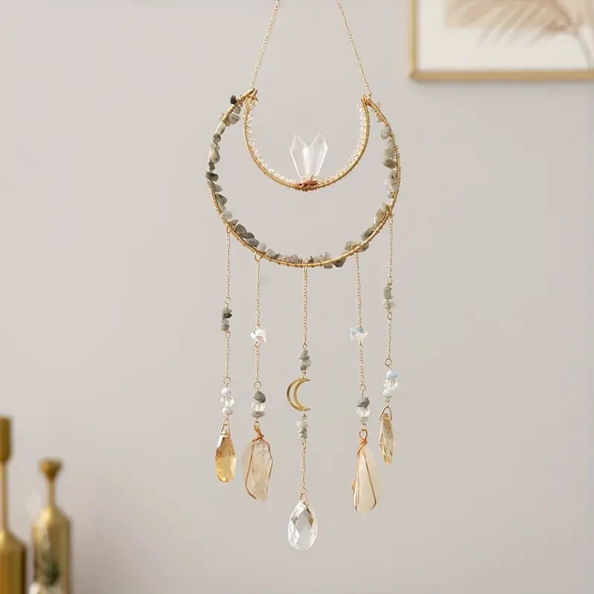 Boho Style Crystal Hanging Ornament Suncatcher Life Tree - Temu