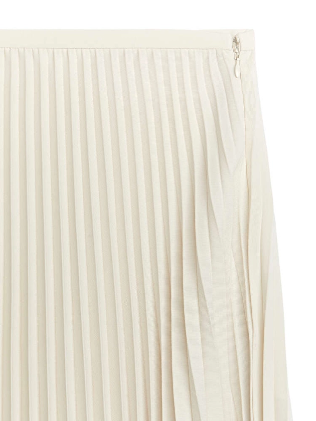Pleated Maxi Skirt - Off White - ARKET GB
