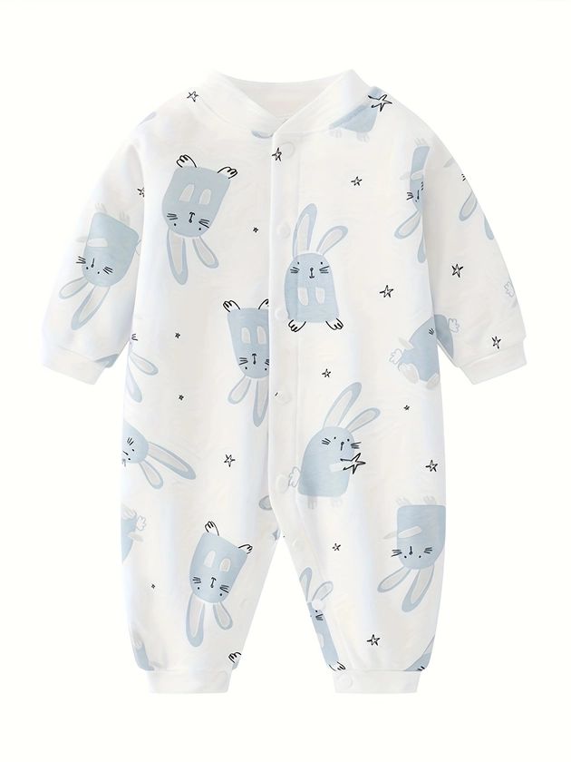 Infant's 100% Cotton Cute * Bodysuit, Button Front Comfy Long Sleeve Onesie, Baby Boy's Clothing