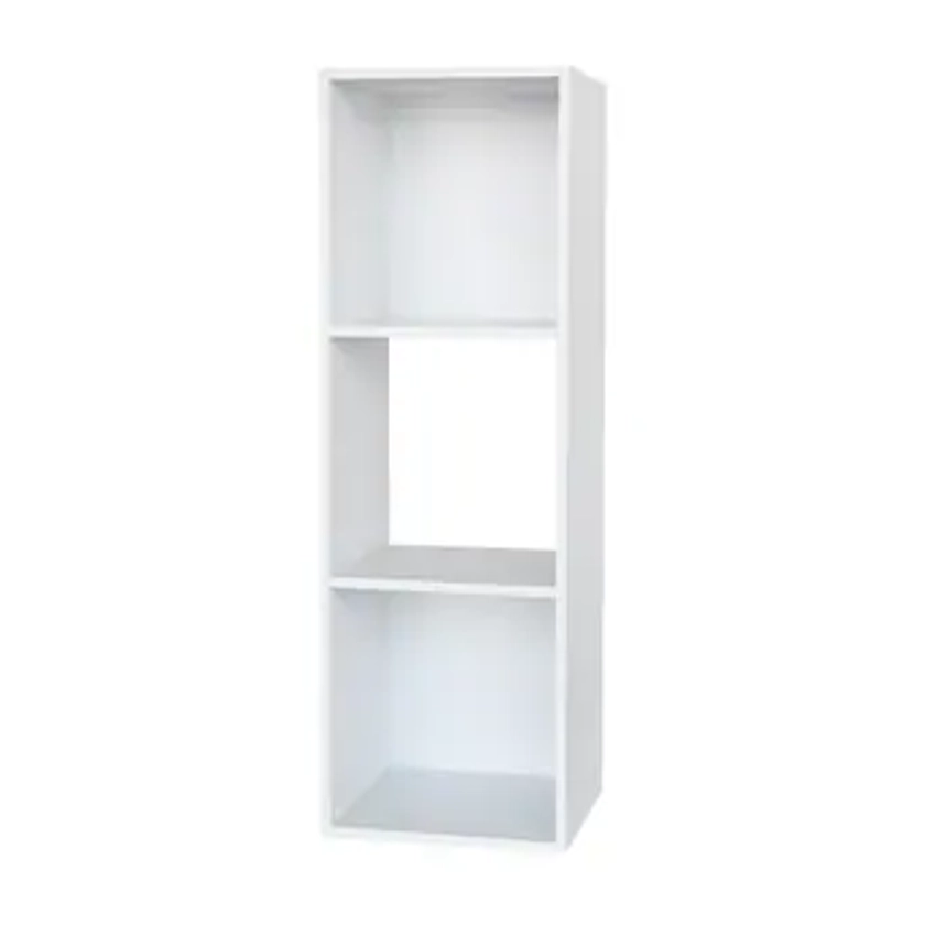 Style Selections 35.9-in H x 12.24-in W x 11.63-in D White Stackable Wood Laminate 3 Cube Organizer Lowes.com