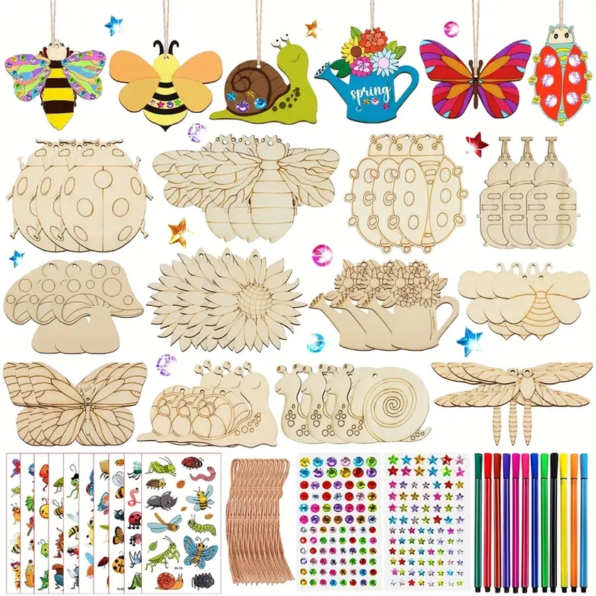 Wood Craft Kit Insect Animal Themes   36 Cutouts 202 - Temu