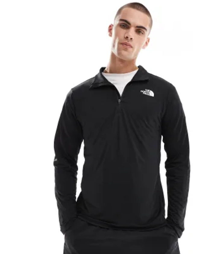 The North Face - Training 24/7 - Top met 1/4 rits en logo in zwart | ASOS