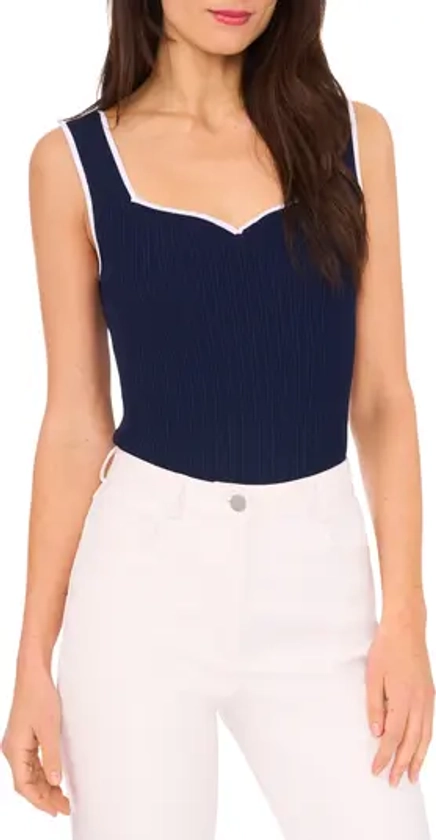 Halogen® Piped Sweetheart Neck Sweater Tank Top | Nordstrom