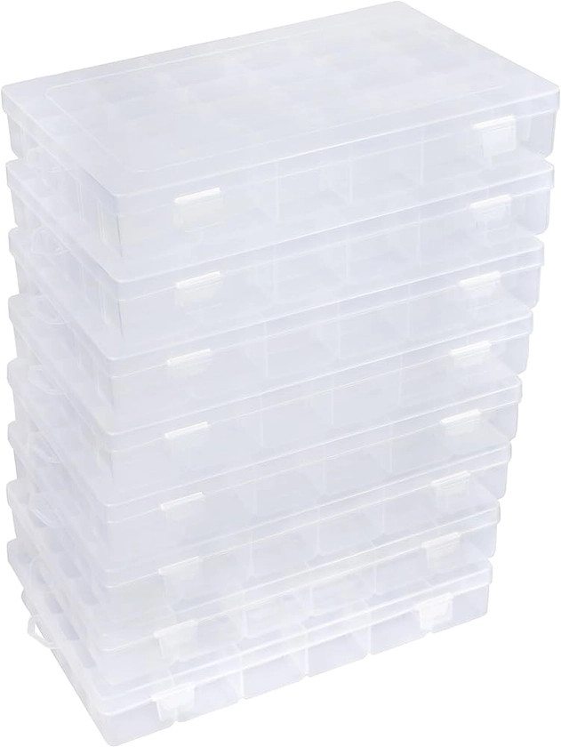 Amazon.com: Eujqo 8 PCS 36 Grids Bead Organizer Box Plastic Box Clear Box Organizer 3600 Tackle Box Organizer Bead Containers Plastic Organizer Compartment Organizer Box Jewelry Earring Organizer (8 Pcs)