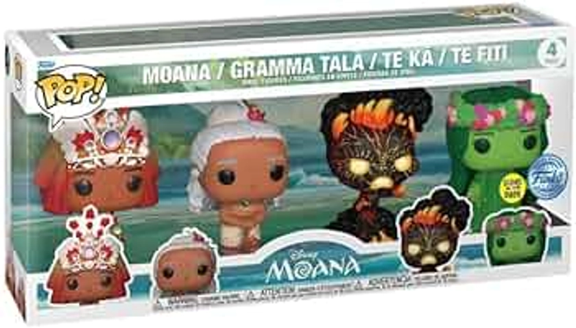 Funko Pop! Disney: Moana - 4 Pack - Glow In the Dark - Collectable Vinyl Figure - Gift Idea - Official Merchandise - Toys for Kids & Adults - Movies Fans - Model Figure for Collectors and Display