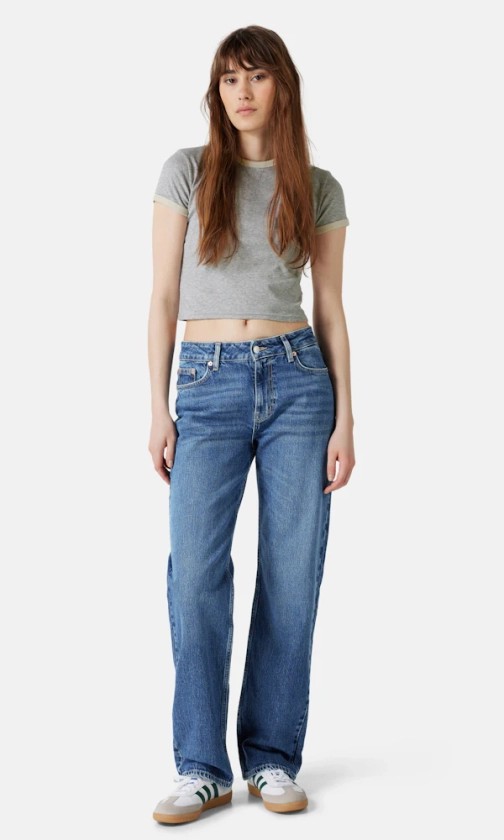 JUNKYARD Straight Mid jeans Blå til dame | Junkyard