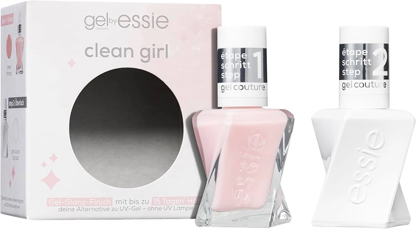 essie gel couture Set clean girl (gel couture Nr. 00 top coat, gel couture Nr. 10 sheer fantasy)