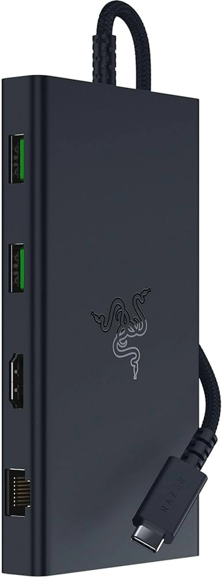 Razer USB C Dock 11-Port Travel Charging Station for Windows Mac Laptop iPad Surface Chromebook Galaxy Tab: Type C, HDMI, Ethernet, MicroSD - 4K 60 Hz Display - 85 W Tablets + Mobile Fast Charge