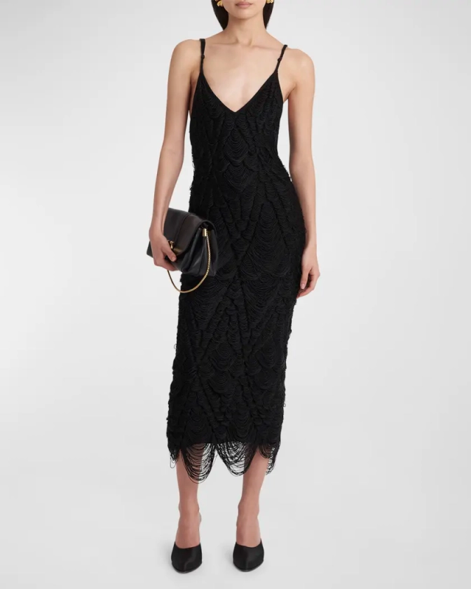 Macrame Knit Midi Dress