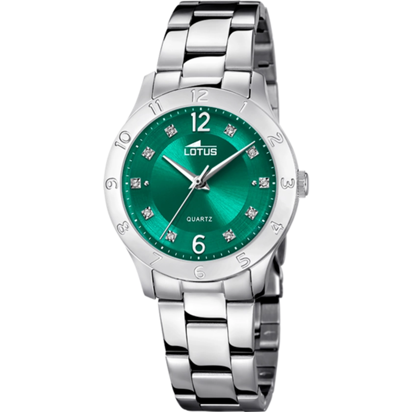 MONTRE LOTUS 18569/C VERT, BRACELET EN ACIER, FEMME