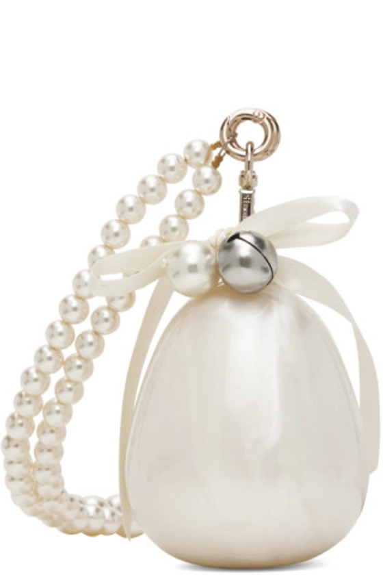 Simone Rocha - Off-White Bell Charm Nano Egg Bag