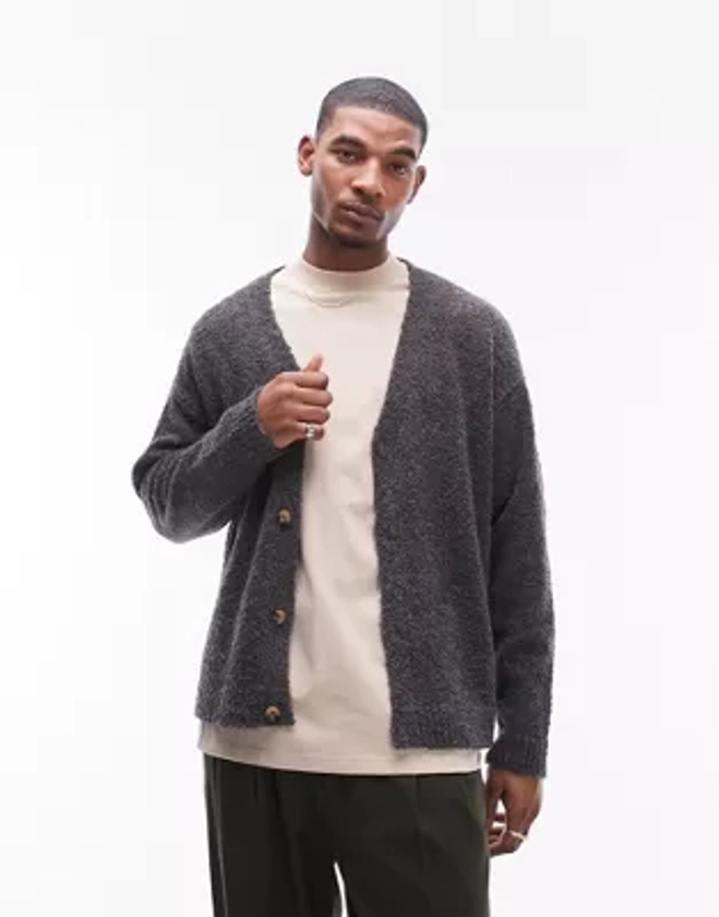 Topman - Gilet en bouclé - Anthracite | ASOS