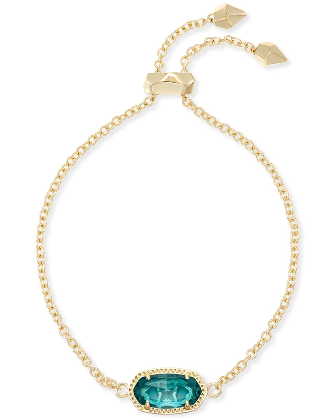 Elaina Gold Adjustable Chain Bracelet in London Blue Glass | Kendra Scott