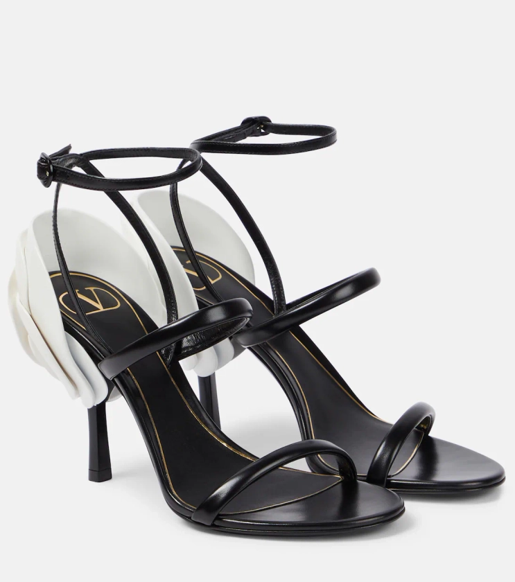 Roserouche 1959 leather sandals in black - Valentino Garavani | Mytheresa
