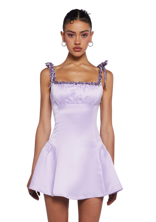 Sugar Thrillz Lace Up Mini Dress - Light Purple