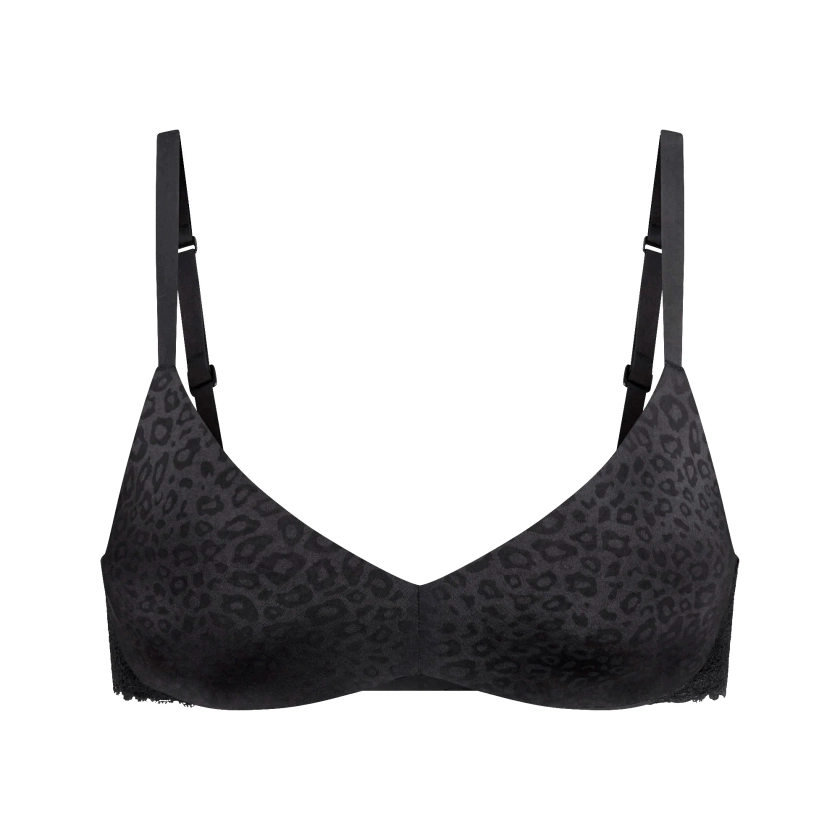 WIRELESS FORM LACE PUSH-UP PLUNGE BRA | ONYX MICRO LEOPARD PRINT