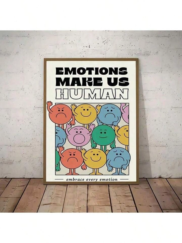1pc/set Cute cartoon emoticons Poster,Wall Art,Wall Decor, Canvas Art, Painting Wall Art Painting Canvas Wall Art Living Room Posters Bedroom Painting No Frame Included