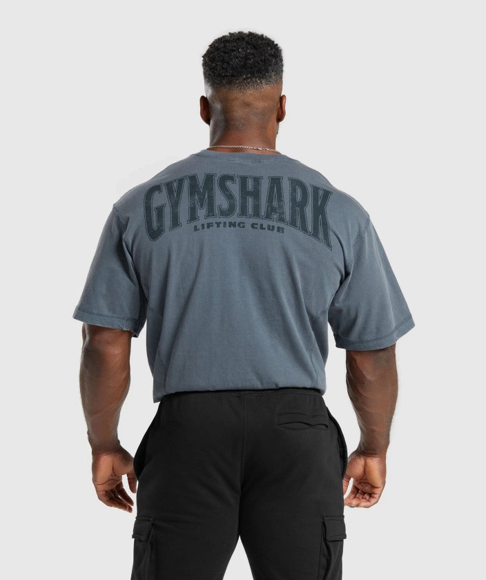 Gymshark Heritage Washed T-Shirt - Titanium Blue