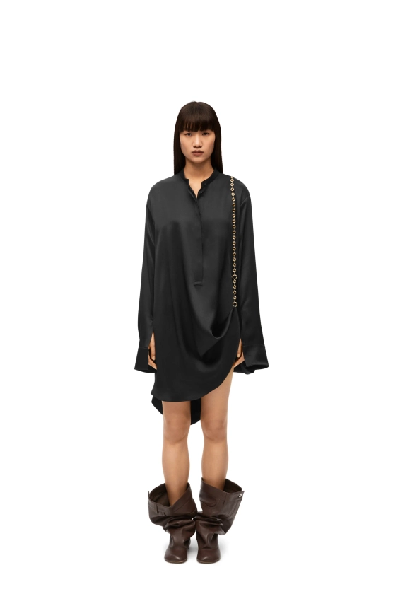 Chain shirt dress in silk