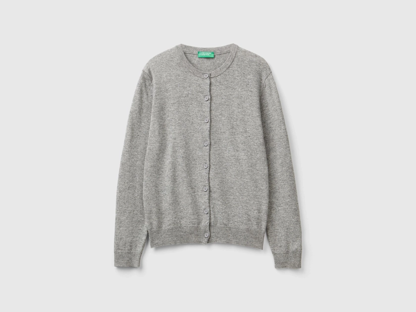 Gilet gris clair en mélange de laine et de cachemire - Gris Clair | Benetton