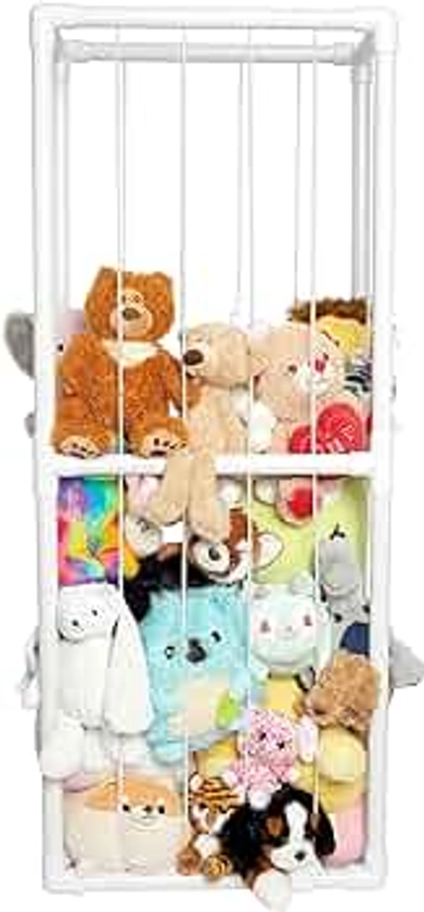 Lilly's Love Stuffed Animal Plushie Playhouse - Standing Storage Organizer Display | Made from Furniture-Grade, Easy to Assemble PVC, Stores More Stuffies Than Hammocks & Bean Bags | 55" x 22" x 12"