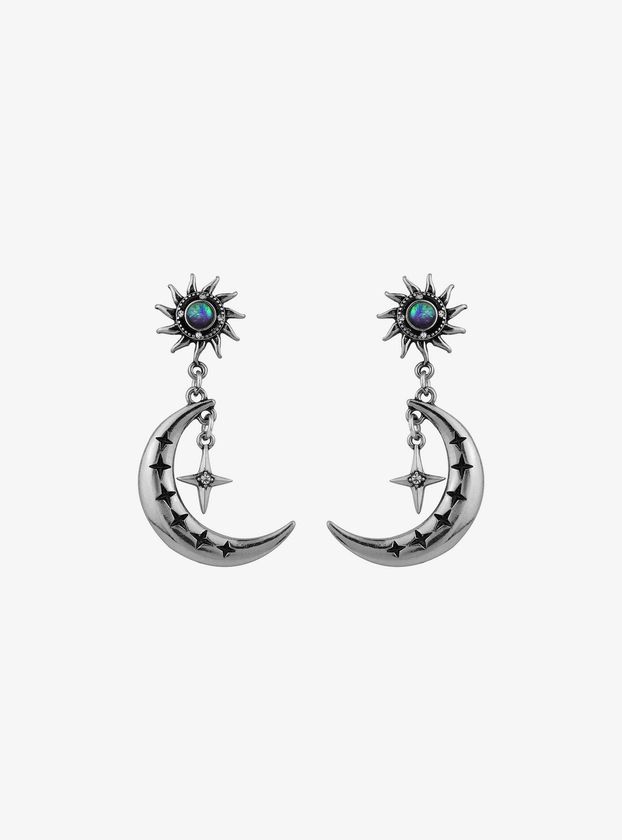 Cosmic Aura® Sun Crescent Moon Drop Earrings