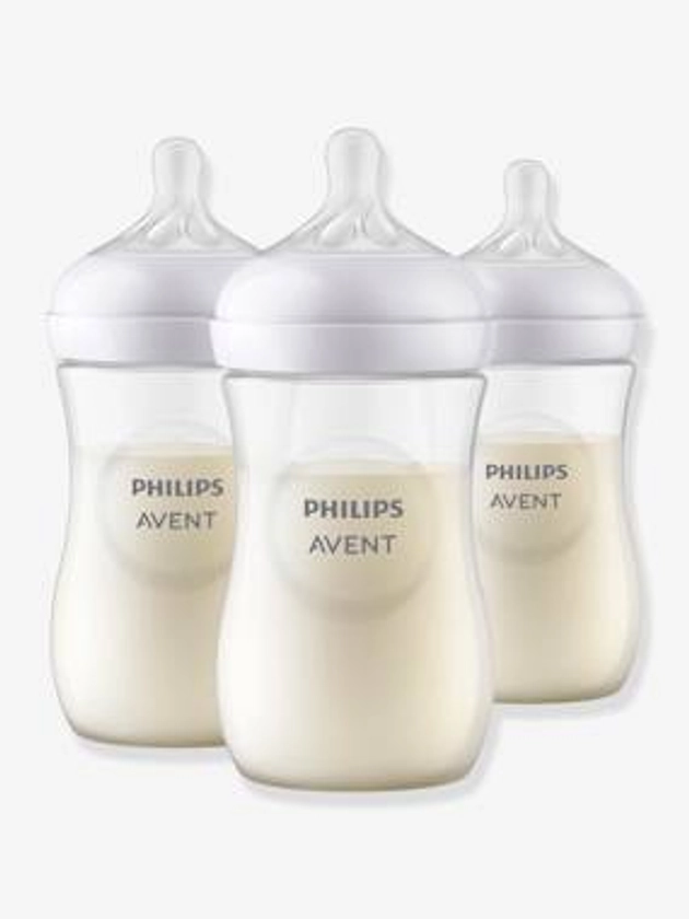 Lot de 3 biberons 260 ml Philips AVENT Natural Response - transparent