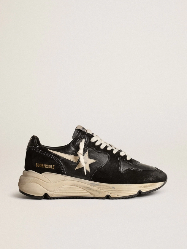 Running Sole femme en nappa et daim noirs | Golden Goose