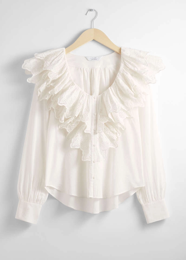 Layered Ruffle Blouse - Cream - Blouses - & Other Stories US