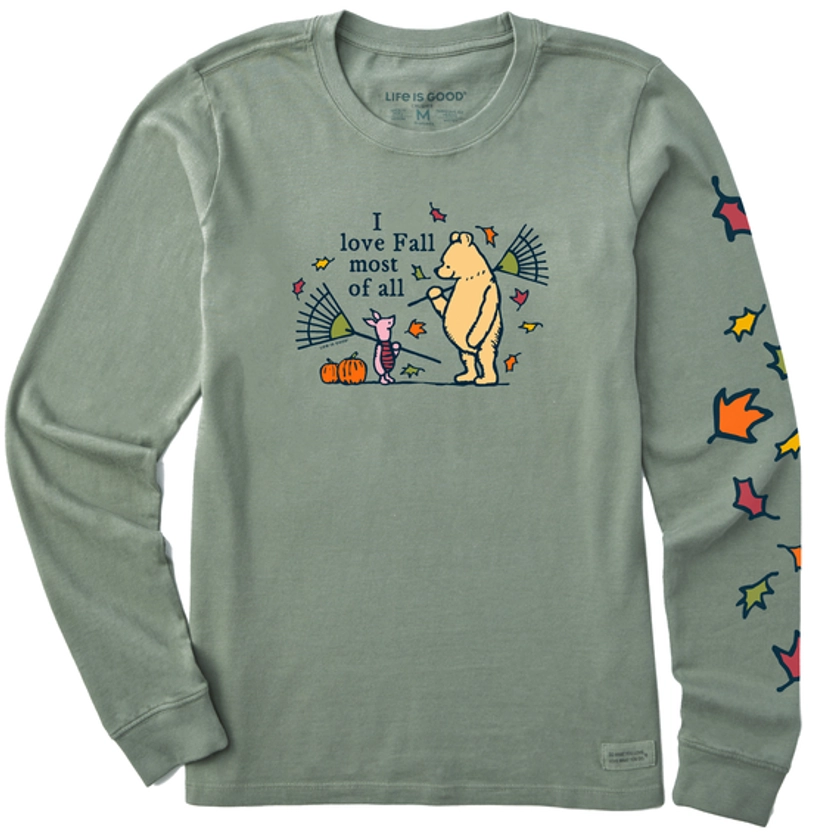 Women's Winnie I love Fall Most of All Long Sleeve Crusher Tee