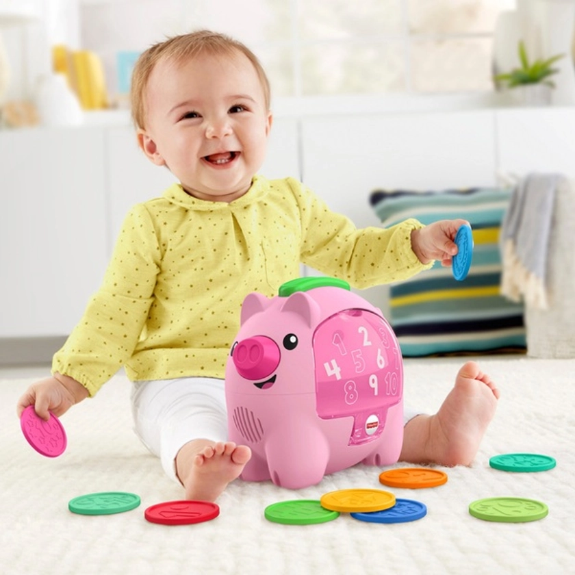 Fisher-Price Laugh & Learn Count & Rumble Piggy Bank Activity Toy | Smyths Toys UK