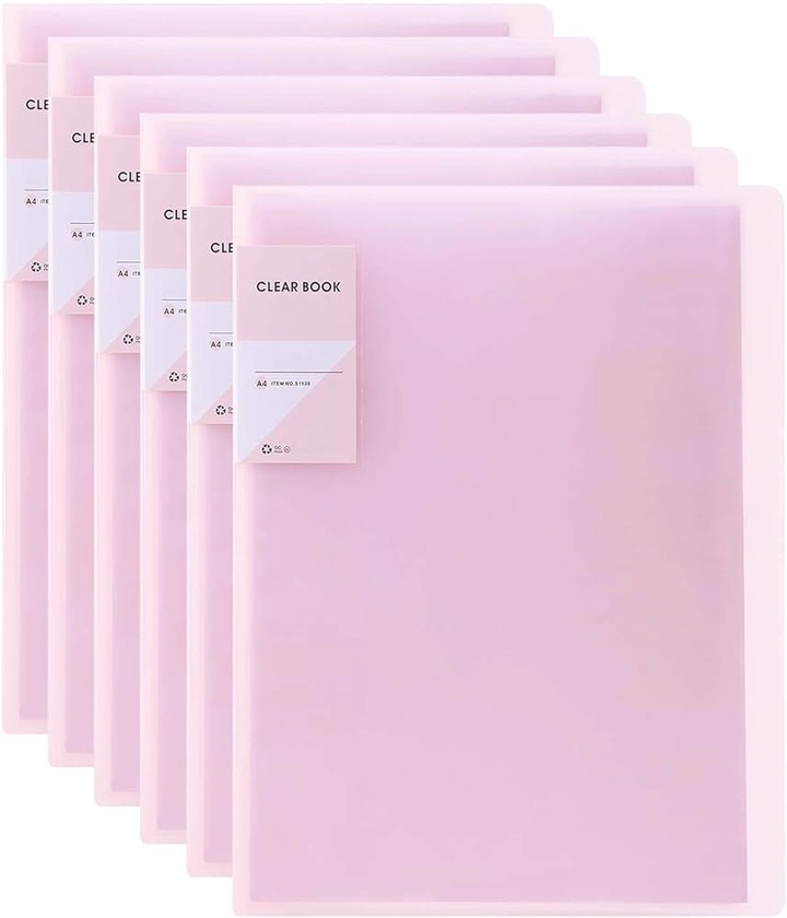 GUOKOFF A4 Display Folder, 30 Pocket Display Book, 6 Pack Display Folder with Plastic Sleeves, Presentation Project Folder for Office, School (Pink) : Amazon.co.uk: Stationery & Office Supplies