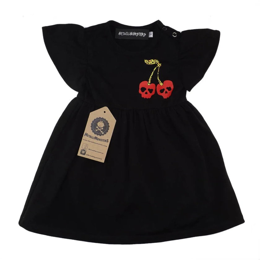 Black Cherry Skull Printed Baby Dress - Etsy UK