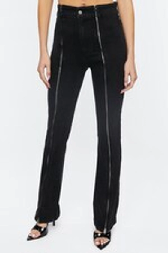 Buy Solid Dark Full Length Straight Fit Jeans Online - 849039 | Forever 21