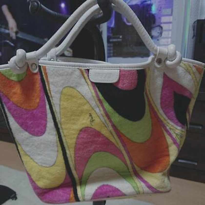 Emilio Pucci terry handbag mini tote bag women's pink multicolor from Japan | eBay