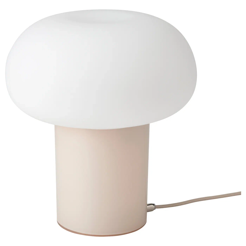 DEJSA table lamp, beige/opal glass, 11" - IKEA