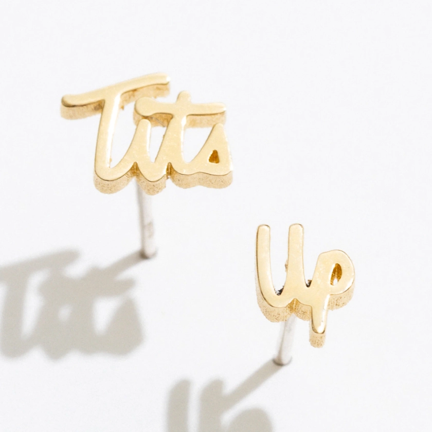 Tits Up Script Studs