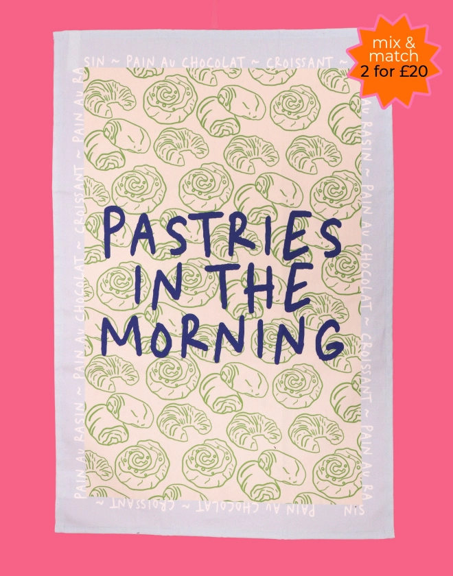 PRE-ORDER Pastries In The Morning Tea Towel