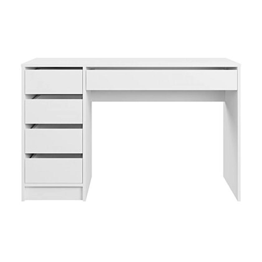 Bureau AURORE 5 tiroirs 120cm - Blanc