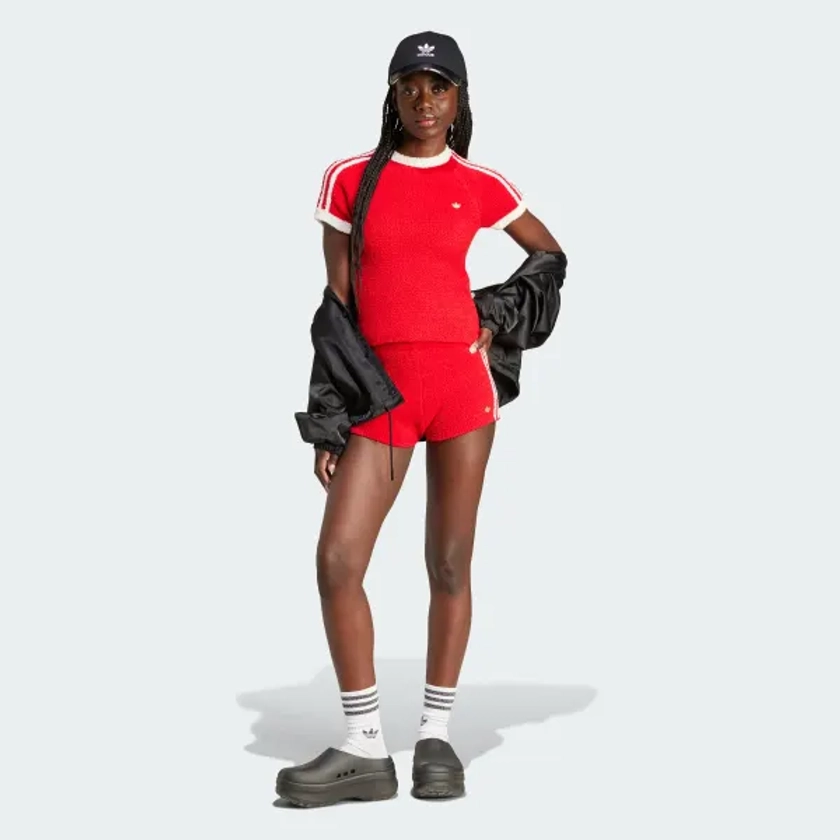 Short maille premium façonné - Rouge adidas | adidas France