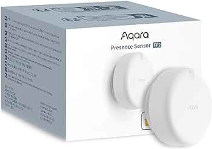 Aqara Détecteur de Présence FP2, Radar mmWave Détecteur de Présence Filaire, Positionnement de Zone, Détection Multi-Personnes et Chute, Compatible avec HomeKit, Alexa, Google Home et Home Assistant