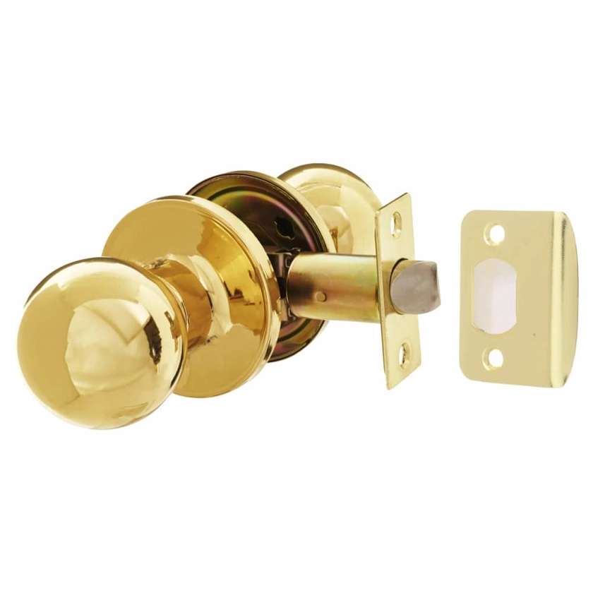 Touchpoint Bala Hotel Mortice Door Knobset - Passage - 65mm Rose Diameter - Polished Brass