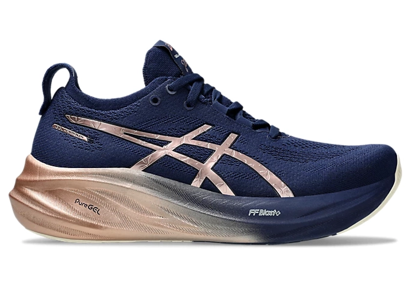 GEL-NIMBUS 26 PLATINUM | Women | Blue Expanse/Rose Gold | Chaussures de running femmes | ASICS FR